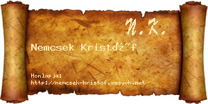Nemcsek Kristóf névjegykártya